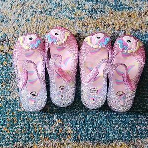 Pink and Purple Unicorn Jelly Sandals